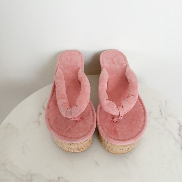 NEW Veronica Beard Geno Cork Platform Wedge Sandals Dragonfruit Pink Size 9 - Picture 5 of 10